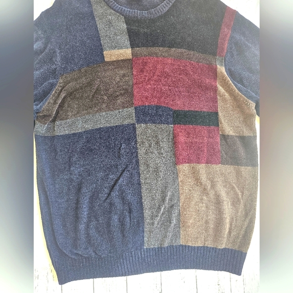 Dockers Extra Soft Pullover Colorblock Sweater Ribbed Neckline Cuffs & Hemline - Picture 2 of 6